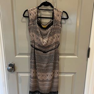Catherine Malandrino black/ivoryy patterned dress